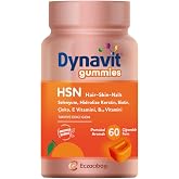 Dynavit Gummies HSN Hair Skin Nails 60 &Ccedil;iğnenebilir Form - Hidrolize Keratin, Biotin - Sa&ccedil;&Cilt&Tırnak