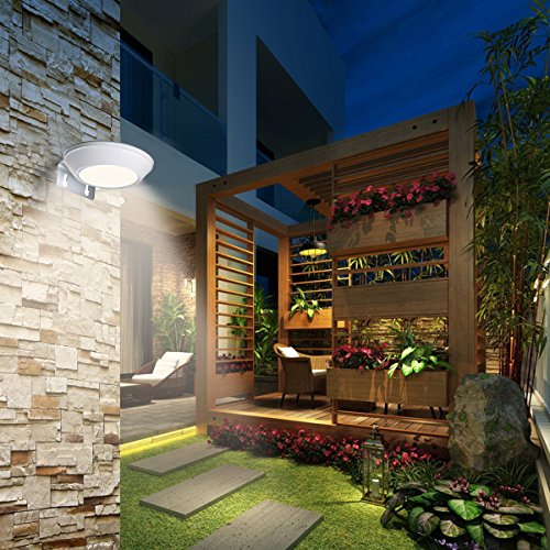 Simfonio Solarlicht 360° Radar Bewegungsmelde Nachtlicht Outdoor Wasserdicht Wandleuchte mit Weitwinkel Design 16 LED weiße Beleuchtung für Türe,Flur,Wege,Terrassen, Patio, Zaun, Gärtengn 16 LED weiße Beleuchtung für Türe,Flur,Wege,Terrassen, Patio, Zaun, Gärten - 5