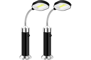 Vegena Grill Light, 2 Pièces LED Barbecue Grill Lumière Super Brillante Lumière de Travail avec Base magnétique Rotation à 360 Degrés Flexible Col de Cygne Réglable pour Barbecue, Camping, Fête