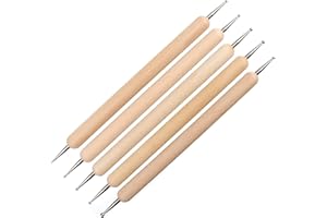 Anawakia Prägestift Set 5 Stück Prägestift Werkzeug für das Prägen des Muster Lehm Bildhauens Handwerk Prägekunst