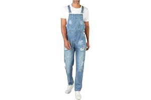 SOOUICKER Jeans Latzhose Herren Freizeit Latzhose Herren Modern Jeans Overall Herren Latzhose Herren Denim Jeans Latzhose Herren 90er Jeans Jumpsuit Herren Jeans Latzhose Herren Weit Destroyed