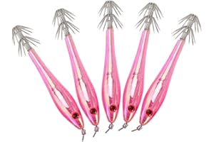 VGEBY 5Pcs 9.5cm Señuelos del Calamar - Plasticos Señuelos Ganchos de Pesca para Pescar en Agua Dulce y Agua Salada (Color : Rosado)