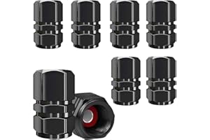 INSPUTOL 8 pezzi Cappucci stelo valvola pneumatici in alluminio Cappucci antipolvere in metallo per pneumatici auto Cappucci valvole universali per pneumatici con guarnizione per moto, camion, bici