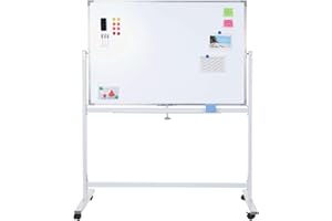 MENDLER Whiteboard HWC-C85, tablica magnetyczna, tablica do przypinania, mobilna rolka, w zestawie akcesoria ~ 120 x 90 cm