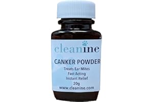 Cleanine canker powder instant relief stops ear mites and head shaking For Dogs, Cats, Horses, Rabbits and Small Animals… (20g)