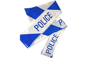 RED HERRING GAMES Crime Scene Tape - Blue/White (3m, Non-Stick, Reusable) | Realistic Police Investigation Barrier Tape for Murder Mysteries, Parties, Pranks and Fun