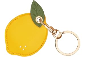 AXFEE Airtag Porte Clé, Mignon PU Étuis pour Apple AirTag, Portable Key Finder pour Clés Enfants Animaux de Compagnie, [ Porte- Clés Contrôle d'Accès] (Airtag non inclus) (Citron)