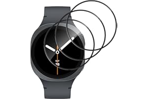 Aerku Protector de Pantalla para Samsung Galaxy Watch 8 44mm, [3 Piezas] 9H HD Alta Sensibilidad Resistente a Arañazos Cristal Templado Vidrio Templado