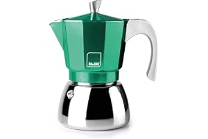 IBILI Elba Green espressomaskin, 6 koppar, 300 ml, gjuten aluminium, bas i rostfritt stål, lämplig för induktion