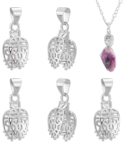 LOT DE 5 CHARMS PERLES ANNEAUX BELIERES METAL ARGENTE CLAIR