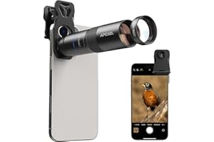 APEXEL Kompaktes 10x-Teleobjektiv für Smartphone & 200-mm-Makroobjektiv mit Universalclip, Professionelles FMC ED-Handy Objektiv, Geeignet für iPhone 17/16/15..., Samsung,Pixel und andere Smartphones
