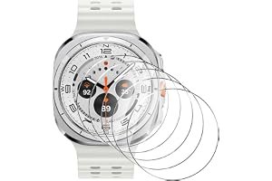 Natbok 5 stycken härdat glas för Samsung Galaxy Watch Ultra 2 47 mm, reptålig hårdhet 9H 0,33 mm anti-fingeravtrycksskydd för