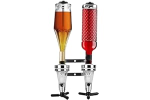 Acboor Schnapsspender, Doppelkopf Dispenser Flaschenhalter Wandmontierter Flaschenständer Aluminium Dosierer Wand 2 Kopf Montierter Bar Wandmontage Spender Spirituosen für Familien Cocktail Party