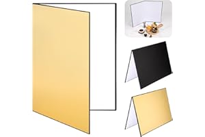 Licht Reflektor 3 in1 Fotografie Reflector Cardboard A3 Diffusor Fotografie Faltreflektor für Stillleben Schmuck Food Produktfotografie Foto 42 * 29cm (Gold/Weiß/Schwarz)