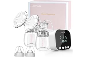 Lulia Electric Breast Pump, Double Breast Milk Pump 4 Modes & 9 Levels, Strong Suction and Pain Free Breastfeeding Pump, Anti-Backflow, BPA Free