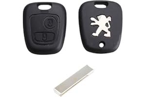 RKFUK® - Replacement 2 Button Remote Car Key Fob Case with HU83 Blade for Peugeot 107 207 307 407 106 206 306 406 Keys and Fobs for Peugeot Cars