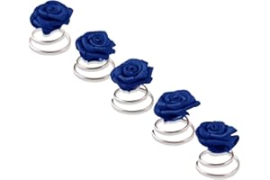 FLEXISTORE 5 Roses Pins - accessoires de cheveux de mariée - spirale Epingle Curlie - Set Bleu