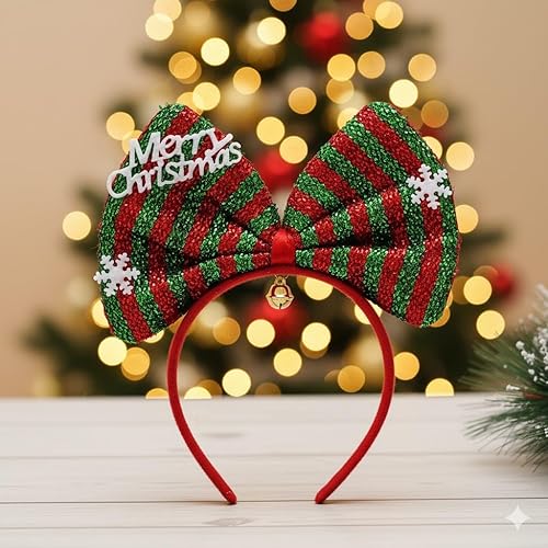 eCraftIndia Merry Christmas Headband Snowflake Design Hair Band | Hairband for Party Birthday| Xmas Gift for Children Girls | Christmas Decorations Items for Home Ornaments Props