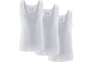 UNDEREA Confezione da 3 canottiere classiche per ragazzi – a costine sottili pettinate, 100% cotone