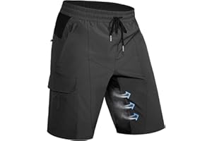 Hiauspor Wanderhose Herren Kurz MTB Hose Leichte Schnelltrocknend Cargo Bermuda Chino mit 5 Taschen Männer Wandershorts Outdoor Trekking Shorts Sommer Stretch Mountainbike,Arbeit,Sport
