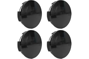 TOMOTATO 4 Pièces Cache Moyeu de Roue Universel, OD 57mm ID 50mm Noir ABS Cache de Roue avec Pinces Métalliques, Accessoire de Voiture