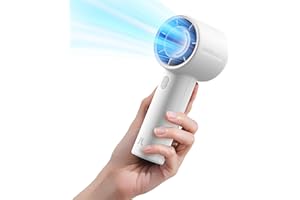 JISULIFE Ventilador portátil de mano, mini recargable 4000 mAh, hasta 22 horas, viento fuerte de 5 velocidades, USB para viajes, exteriores, camping