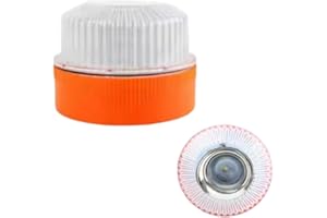 Galica Feu Clignotant V16 homologué-Balise de détresse-Lumière d'urgence -Lumière d'urgence Approuvé pour Signalisation Routière de Voitures et Motos- Flash Jaune, lampe Blanche avec Base Magnétique