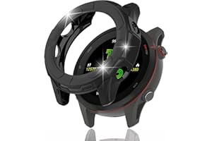 Miimall Funda compatible con Garmin Forerunner 255/Forerunner 255 Music, carcasa protectora de TPU suave a prueba de golpes, funda protectora de silicona ultrafina para Forerunner 255-Negro