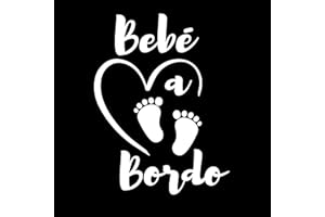 BRATIKISHOP Pegatina Bebe a Bordo Coche, Bebé à Bordo Pegatinas Coche 16 x 12 cm, Pegatinas de Bebe a Bordo, Bebe a Bordo Pegatina Coche Resistente a UV e Impermeable, Bebé Sticker