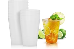 AOLUXLM 50 Unit Gobelets Réutilisables 9oz/270ML, Répétable Verre Tasses Gobelets à Boire pour Les Fêtes, Anniversaires Mariages