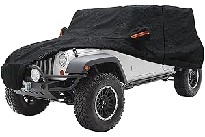 Big Ant - Funda de coche impermeable para Jeep Wrangler de 4 puertas, lona de protección del coche, impermeable, para Jeep, antiarañazos UV, polvo, resistente, duradera, 480 x 165 x 165 cm