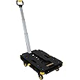 Stanley SXWT-PC532-SP Flat Folding Utility Platform Dolly, 137kg Load Capacity, Interlocking, 360 Degree 3"(75mm) Swivel Caster Wheels, Open Dimn: 62x45x173 cm, Folded Dimn: 62x45x7.7 cm, Patented