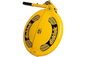 Disklok Gold Security Edition Car Steering Wheel Full Cover Anti- Angle Grinder Anti-Theft Lock Police Approved (Yellow, Small 35cm - 39cm)