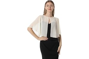 HOTSHAWL Chiffon Capelet Soft capes Shawls and Wraps for Evening Dress Wedding Cape 1920s shawl accessories for women flapper Cover Up