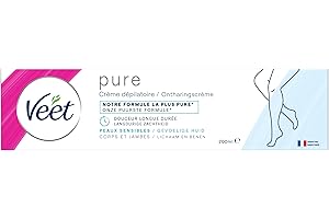 VEET PURE - Crème Dépilatoire Corps & Jambes - Peaux Sensibles - Sans Odeur d'Amoniaque - 200ml