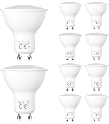 GY Ledlampen, GU10, 4,9 W, komt overeen met 80 W, 790 lm, 6500 K, koud wit, stralingshoek 120 graden, GU10-ledlamp, energie-efficiëntie, niet dimbaar, 5 stuks
