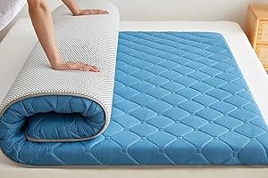 YOUGANG Materassino futon giapponese, singolo, matrimoniale, king size, pieghevole, tatami, portatile, per dormitorio da campeggio (blu, 150 x 200 cm)