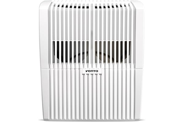 VENTA Luftfuktare LW25 Classic Original vit | För rum upp till 49 m², tyst 21 dB(A), energieffektiv 2 watt, hygienisk kall avdunstning utan filter, 7 liters tank