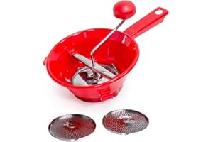 F.LLI RIVADOSSI Fratelli Rivadossi RIV004 Passaverdure in plastica 16cm con Lame in Acciaio Inox + 3 Dischi, Taglia Unica