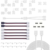 REDTRON Zestaw złączy światła LED, złącze LED RGB 10 mm zawiera złącza w kształcie litery L, złącza w kształcie litery T, prz