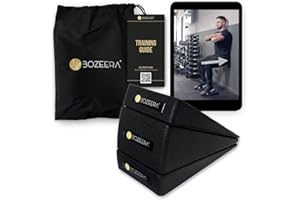 Bozeera | Cuneo Fisioterapia Set | per Stretching Polpacci e Gambe: Cuneo Squat, Squat Wedge, Rialzi per Squat, Rialzo Squat, Pedana Squat | incl. Guida Video, Poster e Borsa