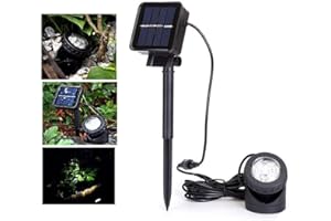 Lumière de Paysage Solaire Imperméable,DINOWIN 6 LED étang Piscine Sous-Marin lumières Imperméable IP68 pour piscine Extérieure, étang, jardin éclairage,Blanc