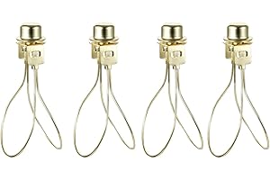 UXCELL Sourcingmap 4 Pcs Lamp Shade Light Bulb Clip Adapter with Shade Attaching Finial Top Brass for Table Lamp Floor Light Fitting