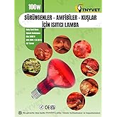 100 Watt Kızıl&ouml;tesi/Kırmızı Işık Isıtıcı Lambalar S&uuml;r&uuml;ngenler, Amfibiler Ve Kuşlar I&ccedil;in