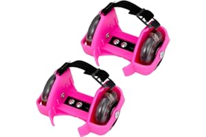 KISANGEL Adjustable Skate Shoes with Light for Kids, Rosy Pu and Abs Material, Outdoor Roller Skates for Children, Fun and Safe, Perfect for Exercise and Play