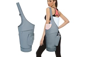 sportsnew Borsa per Tappetino Yoga Borsa da Yoga Donna Porta Tappetino Yoga con Fondo Indipendente Cerniera Scomparto Umido e Spallacci Regolabili
