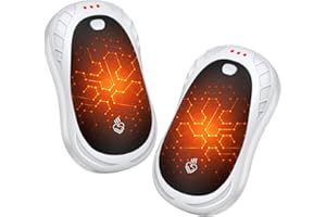 Hand Warmers Rechargeable 2 Pack FANDLISS 6000mAh Portable Reusable Hand Warmer,USB Rechargeable Hand Warmer 3 Heat Levels Up To 55°C For Raynauds,Outdoor,Camping,Women Mens Gifts