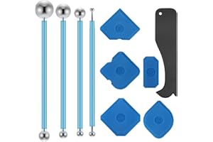 FENTAR Zestaw 10 narzędzi do skrobaków, 4 ściągacze metalowe, 5 wygładzaczy silicone, 1 skrobak z tworzywa sztucznego, 1 ściągacz fug silicone, narzędzie do usuwania silikonu