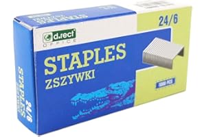 D.RECT Punti Metallici 24/6 – 1000 Pezzi – Graffette per Cucitrice Ufficio Scuola Casa – Punti Standard Universali per Pinzatrice da Tavolo e Spillatrice