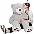 MorisMos Giant Teddy Bear, 39inch Large Stuffed Bears with Big Footprints Plush Stuffed Animals Gifts for Kids, Gray